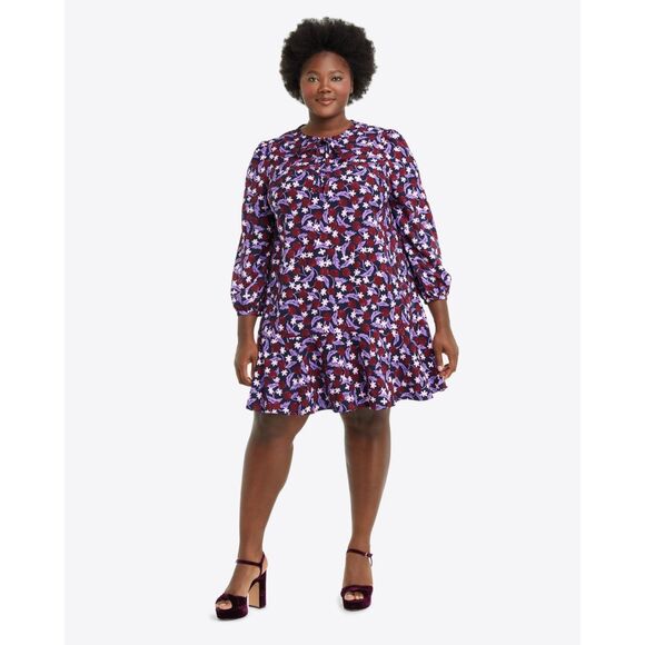 Draper James Plus Size Rosanne Shift Dress in Plum Floral XXL - Picture 1 of 10